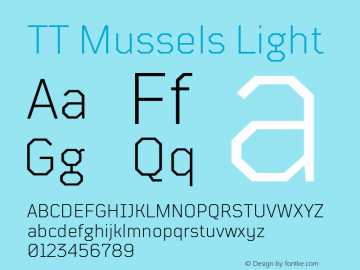 TTMussels-Light Version 1.000 Font Sample