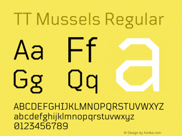 TTMussels-Regular Version 1.000 Font Sample