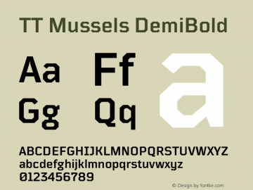 TTMussels-DemiBold Version 1.000 Font Sample