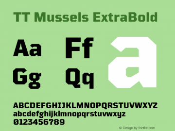 TTMussels-ExtraBold Version 1.000 Font Sample