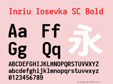 Inziu Iosevka SC Bold Version 1.13.3 Font Sample