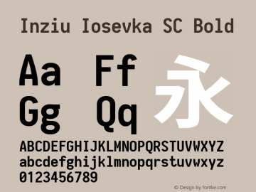 Inziu Iosevka SC Bold Version 1.13.3 Font Sample