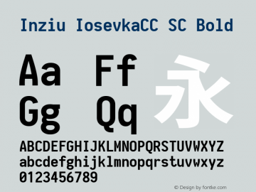 Inziu IosevkaCC SC Bold Version 1.13.3 Font Sample