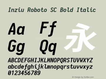 Inziu Roboto SC Bold Italic Version 1.13.3图片样张