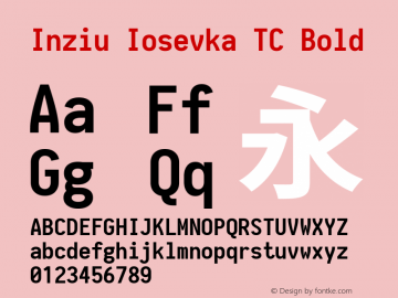 Inziu Iosevka TC Bold Version 1.13.3 Font Sample