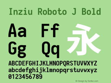 Inziu Roboto J Bold Version 1.13.3 Font Sample