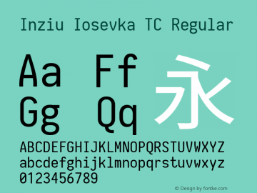 Inziu Iosevka TC Version 1.13.3 Font Sample