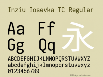 Inziu Iosevka TC Version 1.13.3 Font Sample