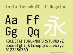 Inziu IosevkaCC TC Version 1.13.3 Font Sample