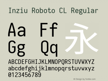 Inziu Roboto CL Version 1.13.3 Font Sample