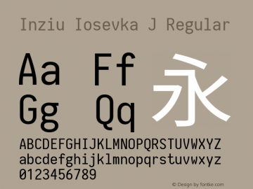Inziu Iosevka J Version 1.13.3 Font Sample