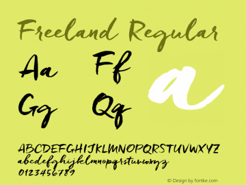 Freeland Version 1.000 Font Sample