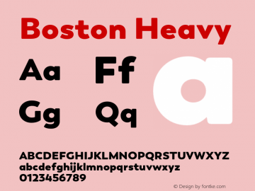 Boston Heavy Version 1.001;PS 001.001;hotconv 1.0.88;makeotf.lib2.5.64775图片样张