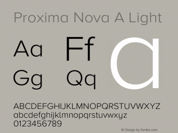 Proxima Nova A Light Version 2.008; Proxima Nova A Light图片样张