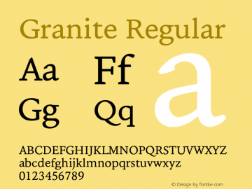 Granite-Regular Version 1.000 Font Sample