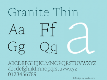 Granite-Thin Version 1.000 Font Sample
