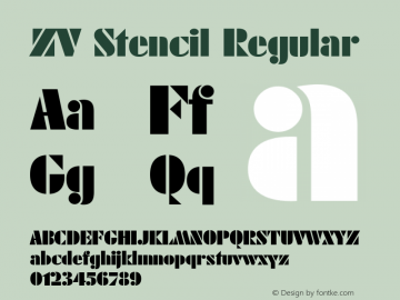 ZV Stencil mfgpctt-v4.4 Dec 10 1998 Font Sample