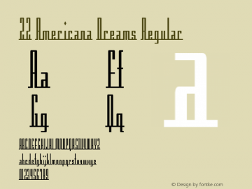 ZZ Americana Dreams Macromedia Fontographer 4.1 3/9/99图片样张