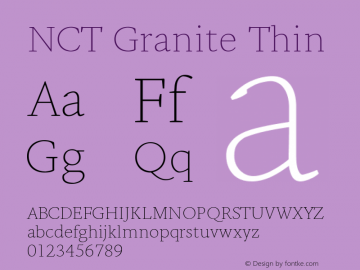 NCT Granite Thin Version 1.000 Font Sample