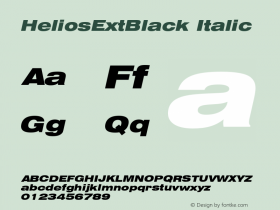 HeliosExtBlack Black Italic Version 1.101;PS 001.001;hotconv 1.0.38 Font Sample