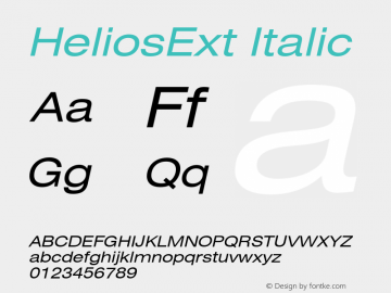 HeliosExt Italic Version 1.101;PS 001.001;hotconv 1.0.38图片样张