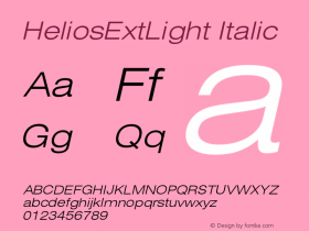 HeliosExtLight Light Italic Version 1.101;PS 001.001;hotconv 1.0.38 Font Sample