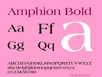 Amphion Bold W.S.I. Int'l v1.1 for GSP: 6/20/95 Font Sample