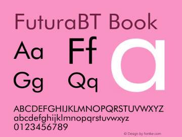 FuturaBT-Book Version 3.001图片样张
