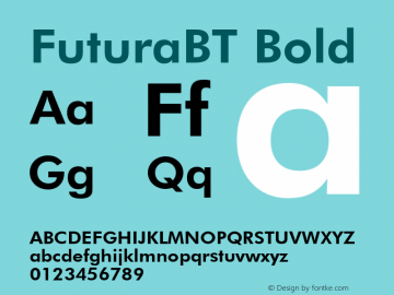 FuturaBT-Bold Version 3.001图片样张