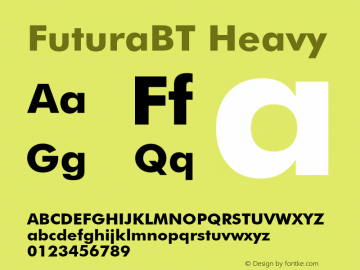 FuturaBT-Heavy Version 3.001图片样张