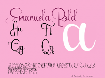 Emanuela Bold Version 1.002;Fontself Maker 2.0.4 Font Sample