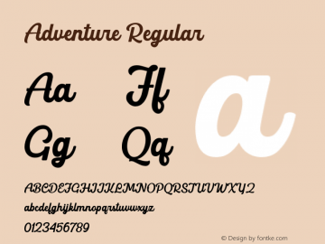 Adventure Version 1.000 Font Sample