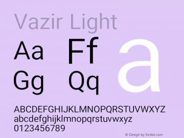 Vazir Light Version 15.0.0 Font Sample