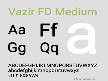 Vazir Medium FD Version 15.0.0 Font Sample