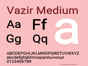 Vazir Medium Version 15.0.0 Font Sample