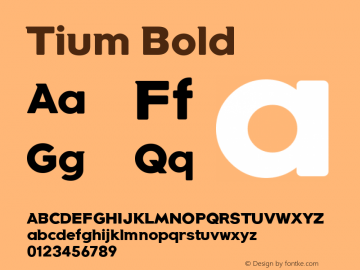 Tium Version 1.0 Sep, 2014, initial release Font Sample
