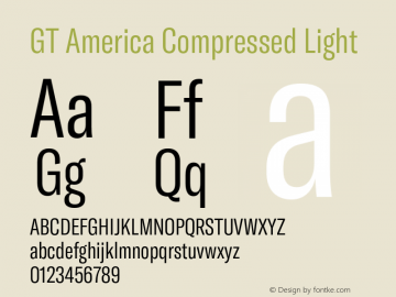 GT America Compressed Light Version 5.001;PS 005.001;hotconv 1.0.88;makeotf.lib2.5.64775图片样张