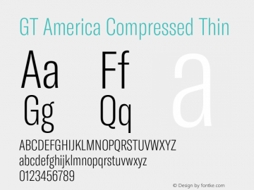 GT America Compressed Thin Version 5.001;PS 005.001;hotconv 1.0.88;makeotf.lib2.5.64775图片样张
