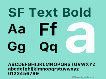 SF Text Bold Version 13.0d1e55 Font Sample