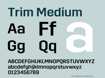 Trim-Medium Version 2.600 Font Sample