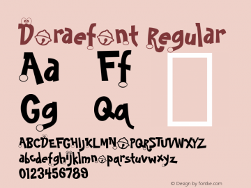 Doraefont Version 1.00 November 27, 2015, initial release Font Sample