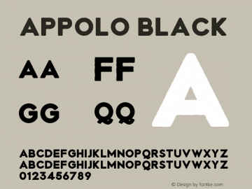 Appolo Black Version 1.00 September 4, 2017, initial release Font Sample