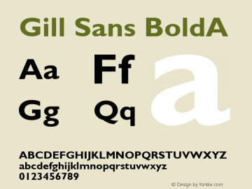 Gill Sans BoldA 1.0 Mon Feb 06 16:05:47 1995 Font Sample