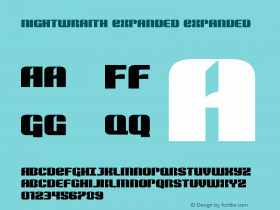 Nightwraith Expanded Version 2.0; 2017 Font Sample