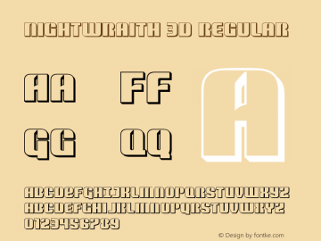 Nightwraith 3D Version 2.0; 2017 Font Sample