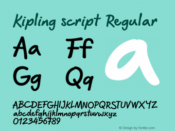 Kiplingscript Version 2.0 Font Sample