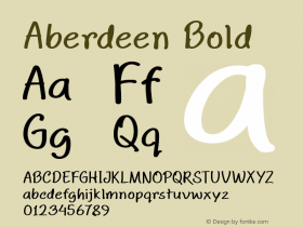 Aberdeen Bold Version 1.00 September 7, 2017, initial release图片样张