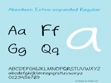Aberdeen Extra-expanded Regular Version 1.00 September 7, 2017, initial release Font Sample