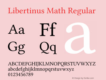 Libertinus Math Version 6.5 Font Sample