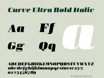 Curve-UltraBoldItalic Version 1.001;PS 001.001;hotconv 1.0.70;makeotf.lib2.5.58329;com.myfonts.easy.arne-freytag.curve.ultra-bold-italic.wfkit2.version.4pzD图片样张